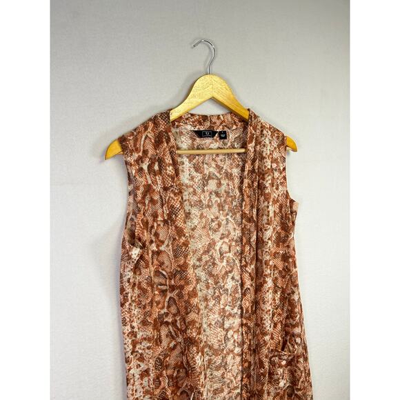 Woman's G By Giuliana Sleeveless Snake Prink Hacci Knit Duster Size Small Boho - Picture 5 of 9